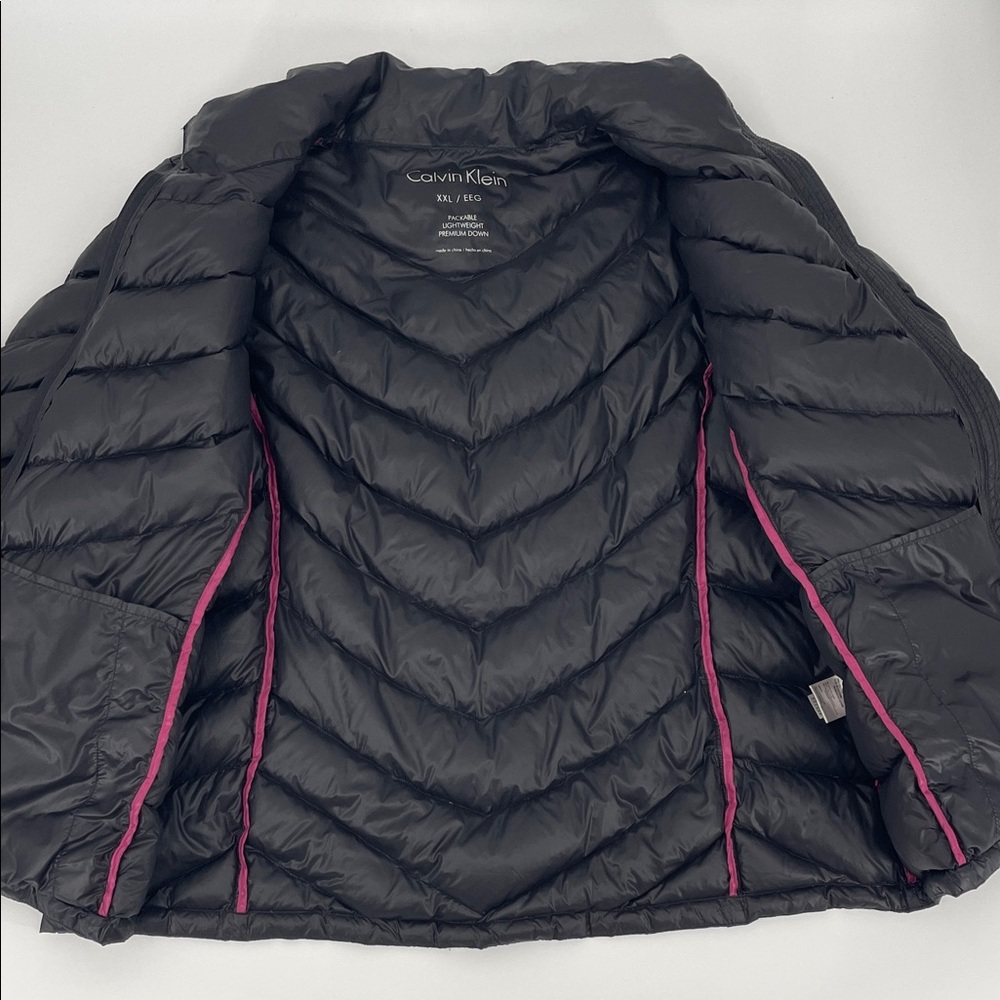 Calvin Klein Women's XXL Premium Duck Down Coat Black Puffer Classic Jacket - Picture 6 of 14